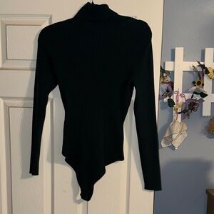 A&F Dark GreenAsymmetrical Turtleneck Sweater